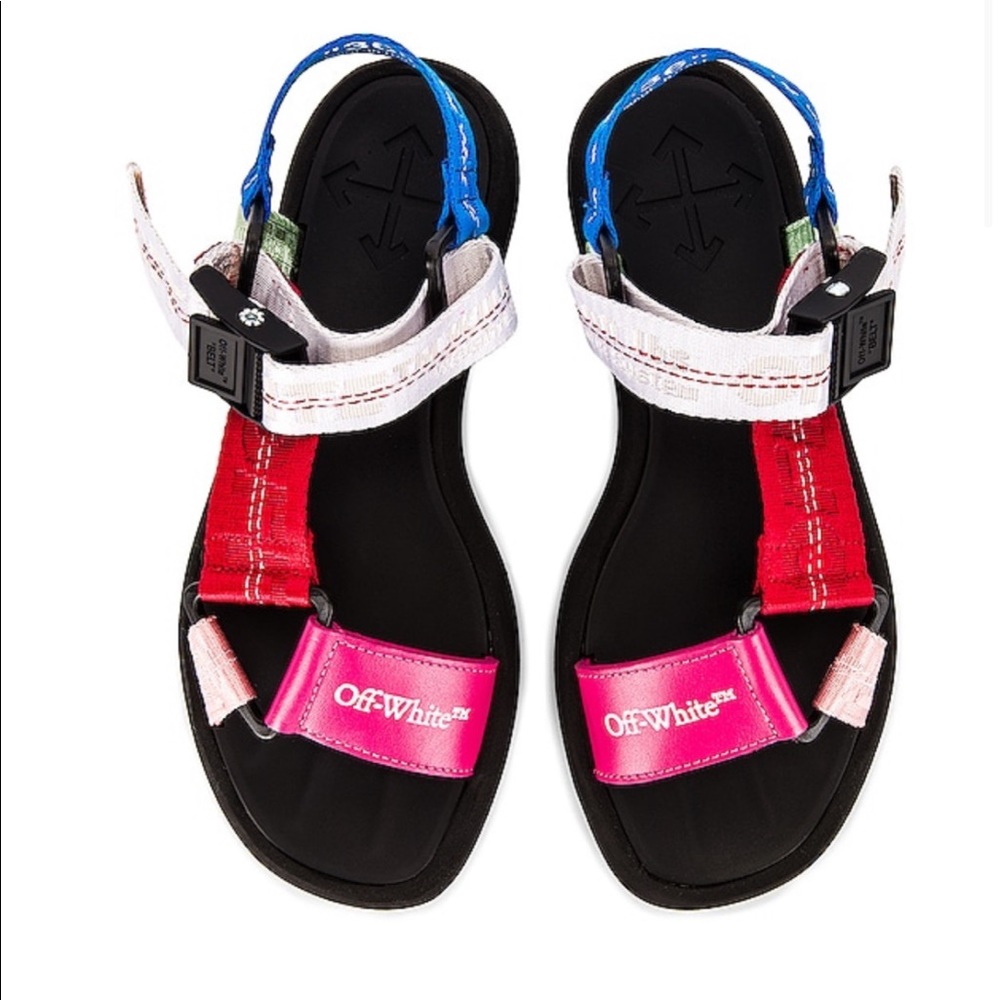 Off-white multi colored trek sandals size 35